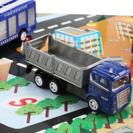 XIONGFENGDA ALLOY 1:60 SCALE POLICE DEPARTMENT SET FOR KIDS (BLUE)