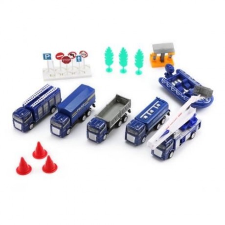 XIONGFENGDA ALLOY 1:60 SCALE POLICE DEPARTMENT SET FOR KIDS (BLUE)