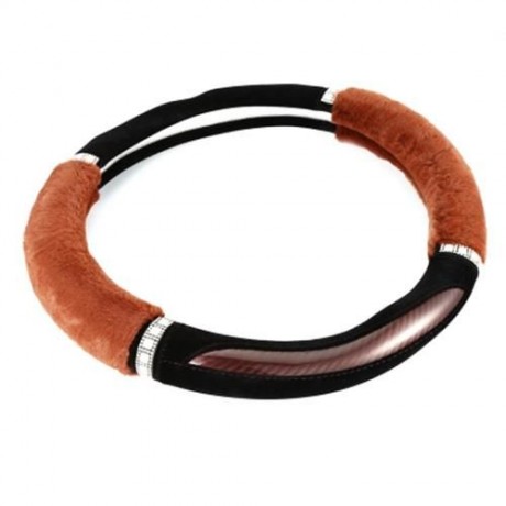 STYLISH RHINESTONE-STUDDED CANDY COLOR LADIES CAR STEERING WHEEL COVER