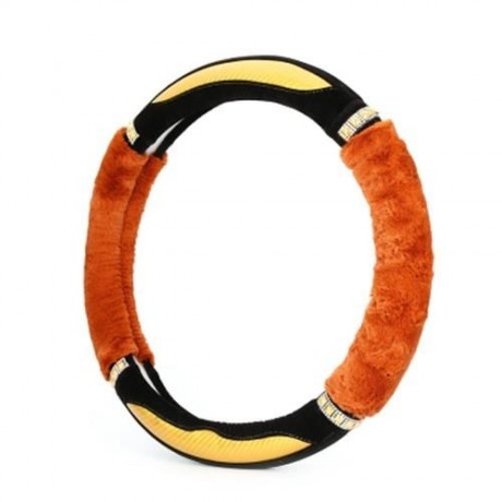 STYLISH RHINESTONE-STUDDED CANDY COLOR LADIES CAR STEERING WHEEL COVER