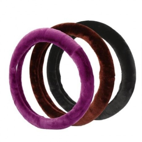 WINTER CASUAL SOLID COLOR CAR STEERING WHEEL COVER