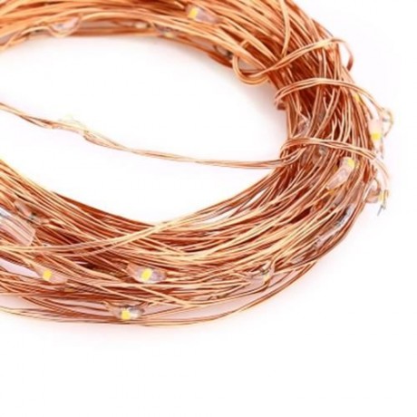 HQYG - 05 30CM 100 LEDS COPPER STRING LIGHT WITH REMOTE CONTROLLER (WARM WHITE LIGHT)