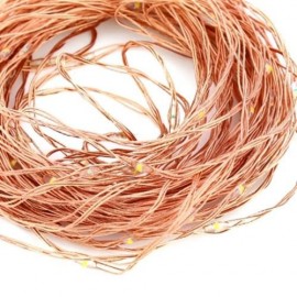 HQYG - 06 30CM 100 LEDS COPPER STRING LIGHT WITH REMOTE CONTROLLER (WARM WHITE LIGHT)