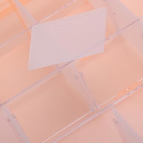 DETACHABLE 28 COMPARTMENTS TRANSPARENT PLASTIC JEWELRY BEAD STORAGE CONTAINER (ORANGE)