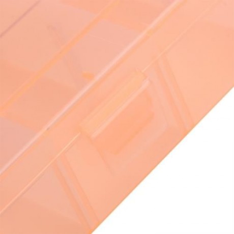 DETACHABLE 28 COMPARTMENTS TRANSPARENT PLASTIC JEWELRY BEAD STORAGE CONTAINER (ORANGE)