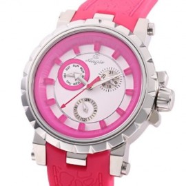 ANGIE 7135L UNISEX QUARTZ WATCH LUMINOUS POINTER 3ATM DATE DAY DISPLAY RUBBER BAND WRISTWA