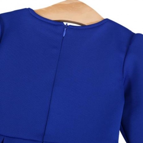 3PCS ROUND COLLAR LONG SLEEVE ZIPPER DRESS SOLID COLOR SCARF SEQUIN BOWKNOT HEADWEAR CLOTH