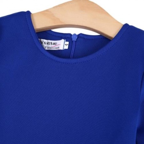 3PCS ROUND COLLAR LONG SLEEVE ZIPPER DRESS SOLID COLOR SCARF SEQUIN BOWKNOT HEADWEAR CLOTH