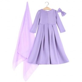 3PCS ROUND COLLAR LONG SLEEVE ZIPPER DRESS SOLID COLOR SCARF SEQUIN BOWKNOT HEADWEAR CLOTH