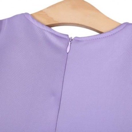 3PCS ROUND COLLAR LONG SLEEVE ZIPPER DRESS SOLID COLOR SCARF SEQUIN BOWKNOT HEADWEAR CLOTH