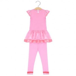 SWEET ORGANZA BOWKNOT RUFFLE TWO PIECE SET FOR GIRLS (PINK)