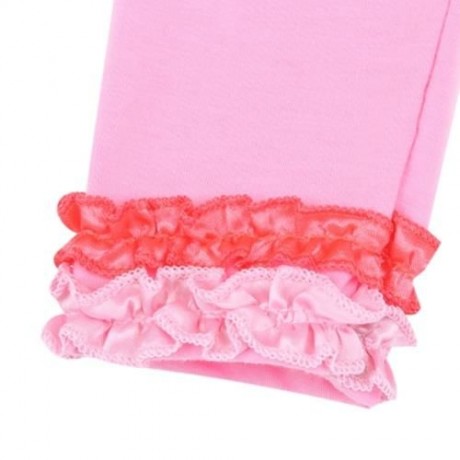 SWEET ORGANZA BOWKNOT RUFFLE TWO PIECE SET FOR GIRLS (PINK)