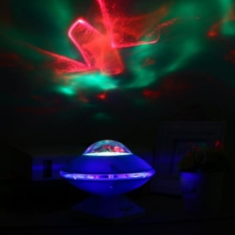 DC 5V 5W 8 MODES ROTATING LED NIGHTLIGHT PROJECTION LAMP WITH SPEAKER (BLUE)