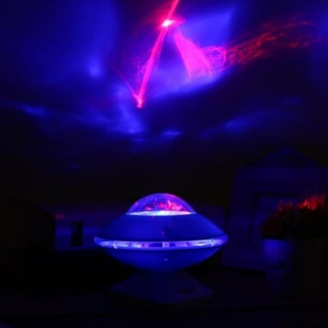 DC 5V 5W 8 MODES ROTATING LED NIGHTLIGHT PROJECTION LAMP WITH SPEAKER (BLUE)