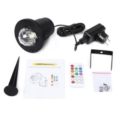 AC 100 - 240V 12W RGBW LED WATER RIPPLES LIGHT WATERPROOF PROJECTOR WITH REMOTE CONTROLLER