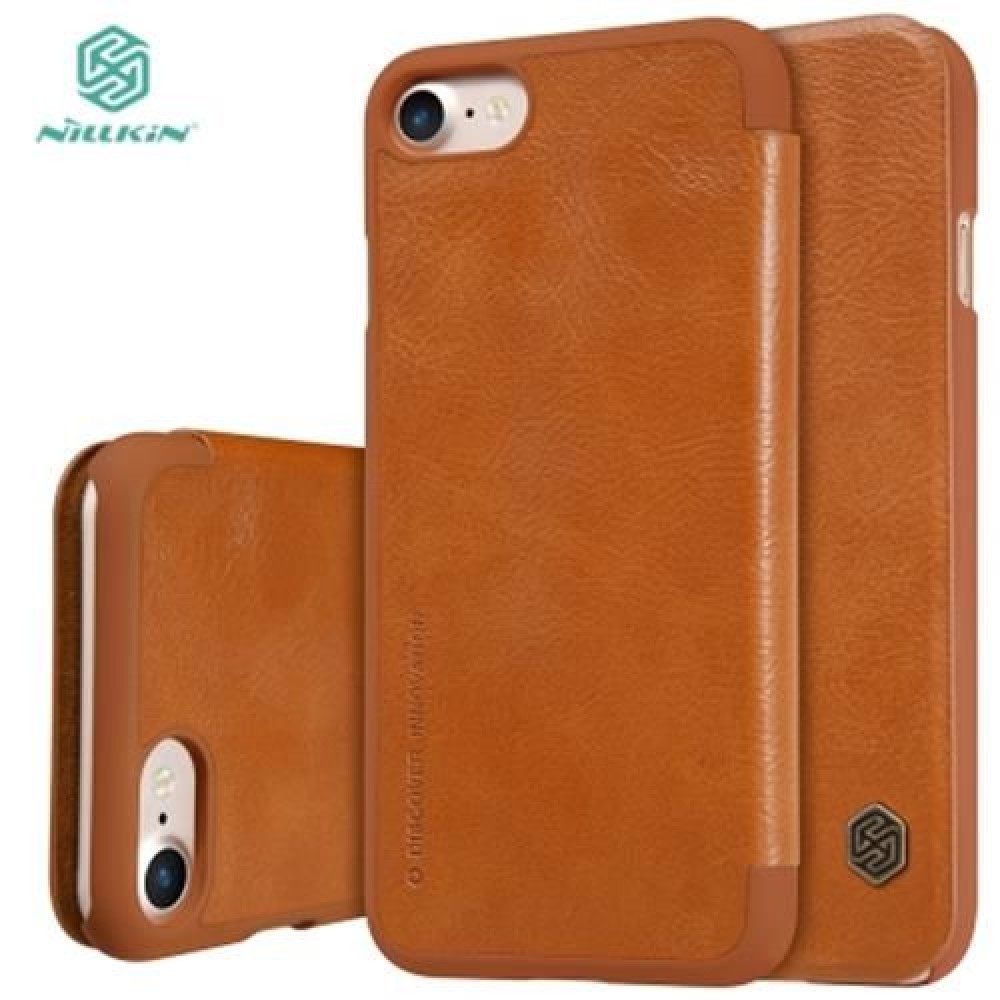 NILLKIN Q - LC QIN SERIES ULTRA SLIM PU LEATHER FLIP BACK COVER FOR IPHONE 7 (BROWN)