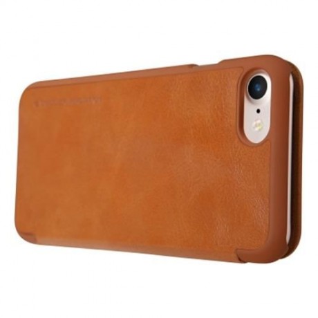 NILLKIN Q - LC QIN SERIES ULTRA SLIM PU LEATHER FLIP BACK COVER FOR IPHONE 7 (BROWN)