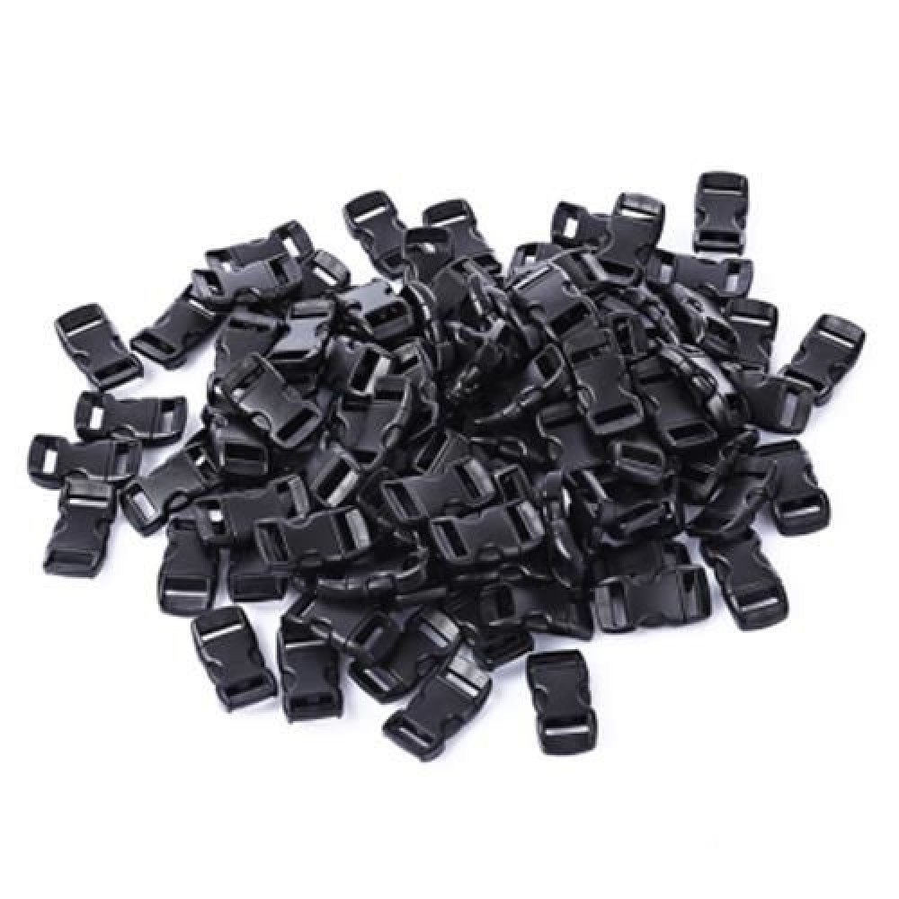 100PCS / LOT OUTDOOR SURVIVAL PARACORD BRACELET ACCESSORY CURVED PLASTIC BUTTON BUCKLE (BL