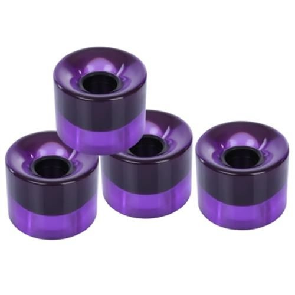 4PCS 60 X 45MM OUTDOOR TRANSPARENT PU SKATEBOARDING WHEEL (PURPLE)
