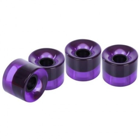 4PCS 60 X 45MM OUTDOOR TRANSPARENT PU SKATEBOARDING WHEEL (PURPLE)