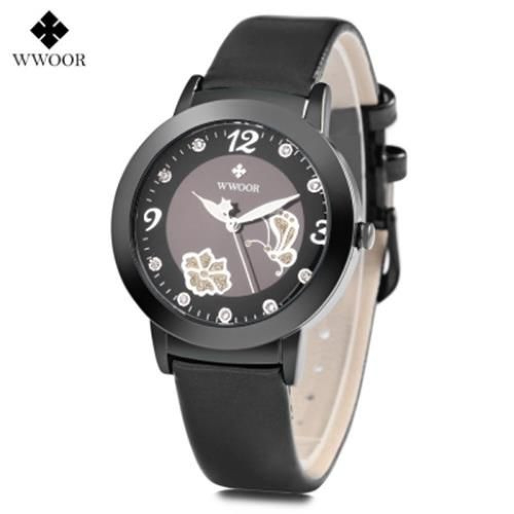 WWOOR 8822 WOMEN QUARTZ WATCH BUTTERFLY PETAL PATTERN ARTIFICIAL DIAMOND DIAL FEMALE WRIST WWOOR 8822 WOMEN QUARTZ WATCH BUTTERFLY PETAL PATTERN ARTIFICIAL DIAMOND DIAL FEMALE WRIST