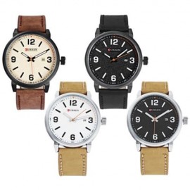 CURREN 8218 MALE QUARTZ WATCH FROSTED DIAL CALENDAR LUMINOUS MEN BUSINESS WRISTWATCH (BLAC