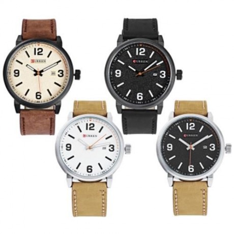 CURREN 8218 MALE QUARTZ WATCH FROSTED DIAL CALENDAR LUMINOUS MEN BUSINESS WRISTWATCH (BLAC