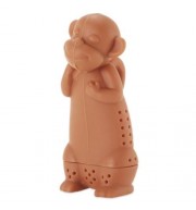 CUTE NOVELTY SILICONE MONKEY SHAPE MESH TEA INFUSER REUSABLE STRAINER FILTER (TEA-COLORED)