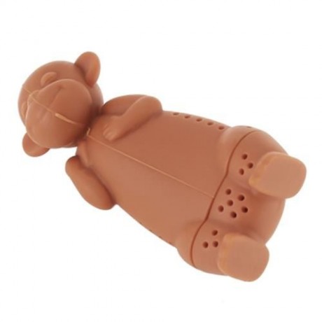CUTE NOVELTY SILICONE MONKEY SHAPE MESH TEA INFUSER REUSABLE STRAINER FILTER (TEA-COLORED)