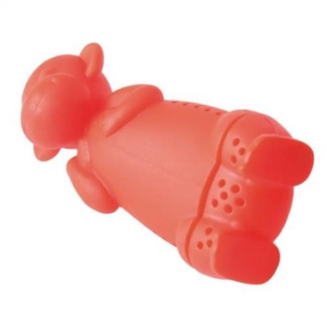 CUTE NOVELTY SILICONE MONKEY SHAPE MESH TEA INFUSER REUSABLE STRAINER FILTER (RED)