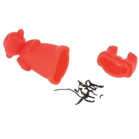 CUTE NOVELTY SILICONE MONKEY SHAPE MESH TEA INFUSER REUSABLE STRAINER FILTER (RED)
