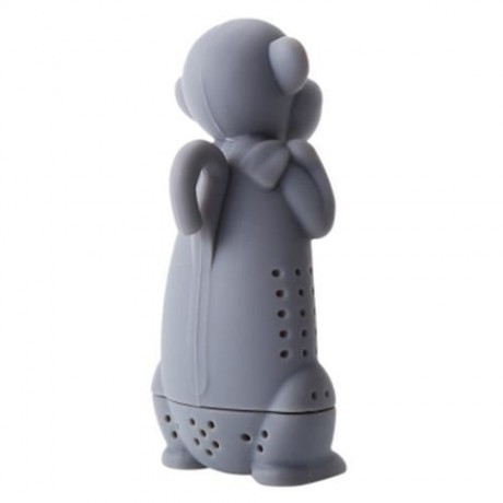 CUTE NOVELTY SILICONE MONKEY SHAPE MESH TEA INFUSER REUSABLE STRAINER FILTER (GRAY)