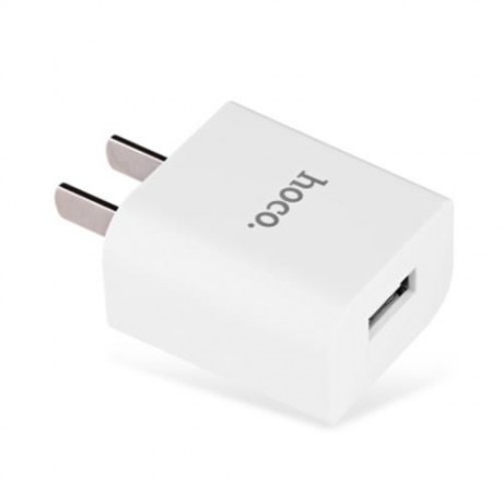 HOCO C10 UNIVERSAL SINGLE USB PORT HOME WALL POWER SUPPLY ADAPTER CHARGER (WHITE)