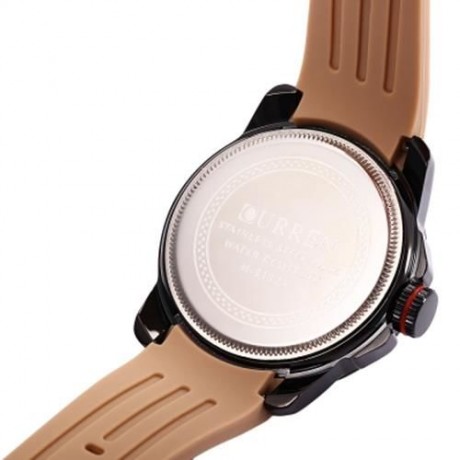 CURREN 8182 CAMOUFLAGE DIAL MALE QUARTZ WATCH SILICONE BAND 3ATM MEN WRISTWATCH (YELLOW)