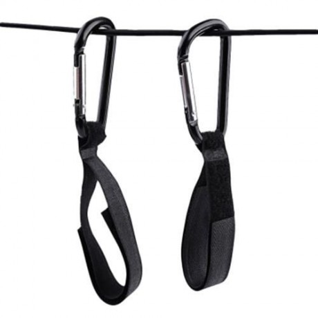 2PCS STROLLER MAGIC STRAP HANGER PUSHCHAIR HOOKS (BLACK)
