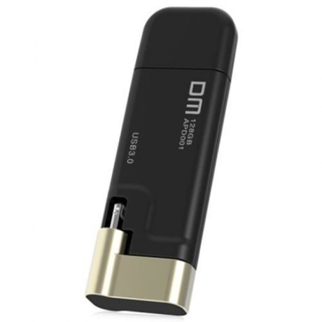 DM APD001 128GB USB 3.0 STYLISH 8 PIN OTG U DISK EXPANSION DATA TRANSMISSION FOR IPHONE / 