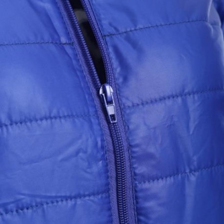 BRIEF HOODED PURE COLOR DOWN COAT FOR WOMEN (BLUE)