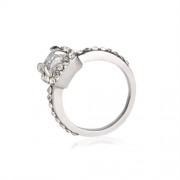 FASHION SHOW TEMPERAMENT ELEGANT JEWELRY WHITE SAPPHIRE SILVER FILLED WEDDING RING FOR GIR
