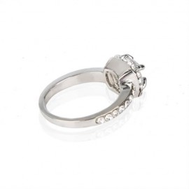 FASHION SHOW TEMPERAMENT ELEGANT JEWELRY WHITE SAPPHIRE SILVER FILLED WEDDING RING FOR GIR