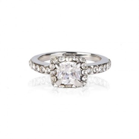 FASHION SHOW TEMPERAMENT ELEGANT JEWELRY WHITE SAPPHIRE SILVER FILLED WEDDING RING FOR GIR