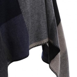 FASHIONABLE COLOR BLOCK CLOAK DESIGN LADIES WARM SCARF (GREEN)