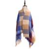 CASUAL DUAL USE GRID DESIGN LADIES WARM SCARF (BLUE)