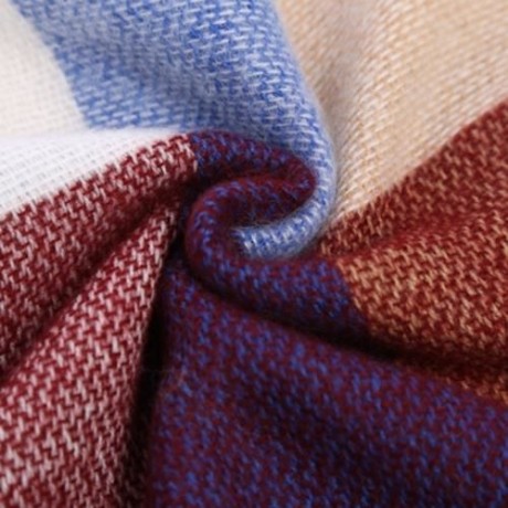 CASUAL DUAL USE GRID DESIGN LADIES WARM SCARF (BLUE)