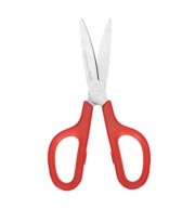 PLUS SKID RESISTANCE STAINLESS STEEL SCISSORS PAPER CUTTING OFFICE STATIONERY (RED)