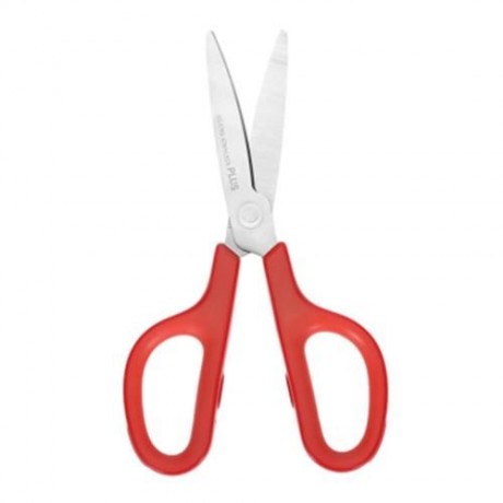 PLUS SKID RESISTANCE STAINLESS STEEL SCISSORS PAPER CUTTING OFFICE STATIONERY (RED)