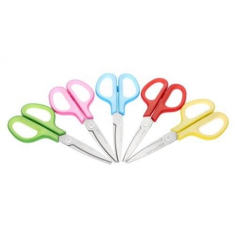 PLUS SKID RESISTANCE STAINLESS STEEL SCISSORS PAPER CUTTING OFFICE STATIONERY (RED)
