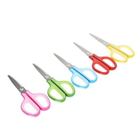 PLUS SKID RESISTANCE STAINLESS STEEL SCISSORS PAPER CUTTING OFFICE STATIONERY (RED)