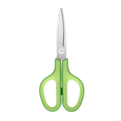 PLUS SKID RESISTANCE STAINLESS STEEL SCISSORS PAPER CUTTING OFFICE STATIONERY (GREEN)