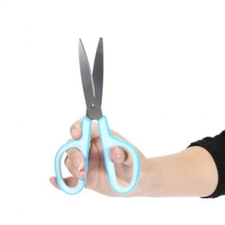 PLUS SKID RESISTANCE STAINLESS STEEL SCISSORS PAPER CUTTING OFFICE STATIONERY (GREEN)