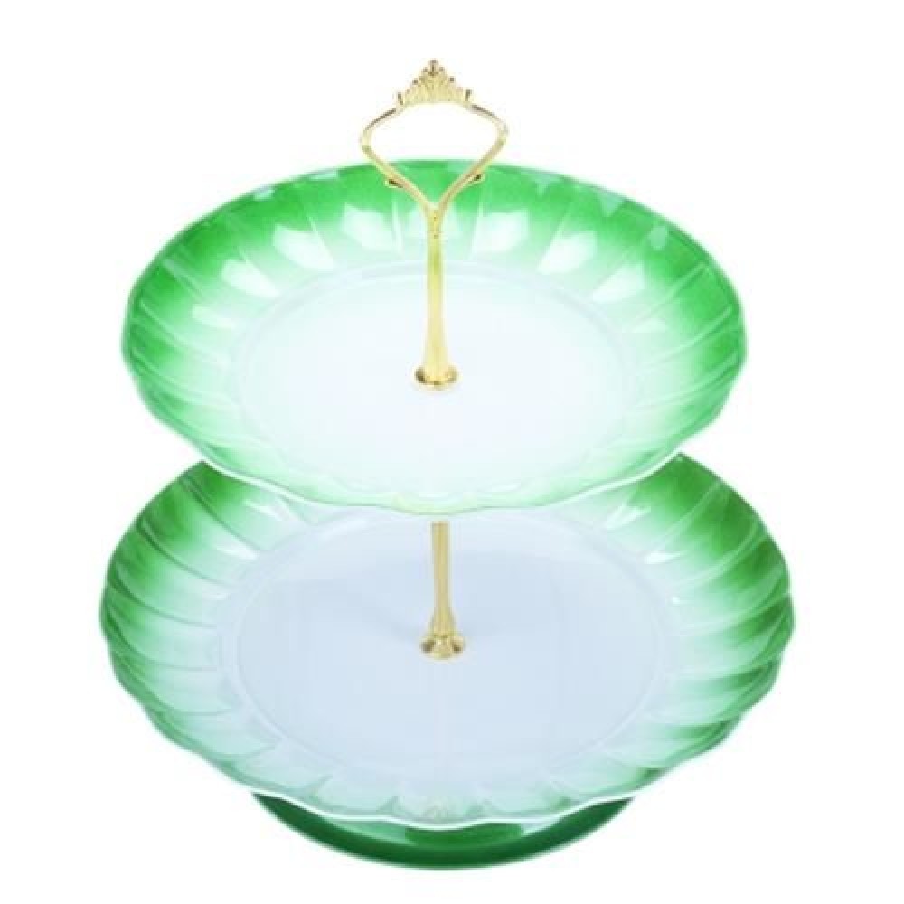 2-TIER STAINLESS STEEL FRUIT CUPCAKE PLATE STAND PASTRY TRAY FOR PARTY WEDDING BIRTHDAY (G 2-TIER STAINLESS STEEL FRUIT CUPCAKE PLATE STAND PASTRY TRAY FOR PARTY WEDDING BIRTHDAY (G